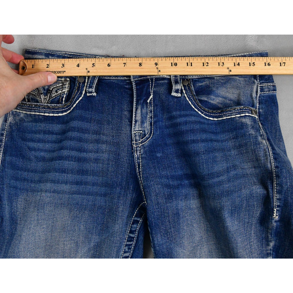 VIGOSS Jeans Womens S 7/8 L27 (32x26) Capri Heritage Blue Denim - Picture 9 of 11